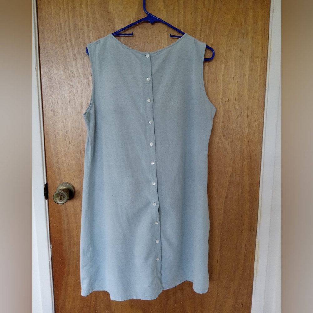 Baby blue back button down dress